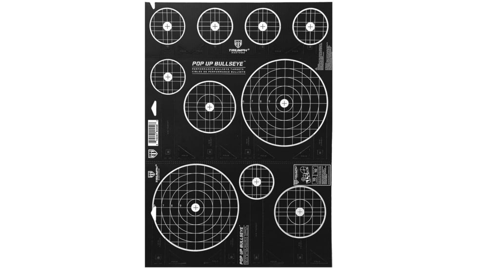 Triumph Systems Pop Up Bullseye Cardboard Target, Black, 22 x 30 in, 0200-10-000