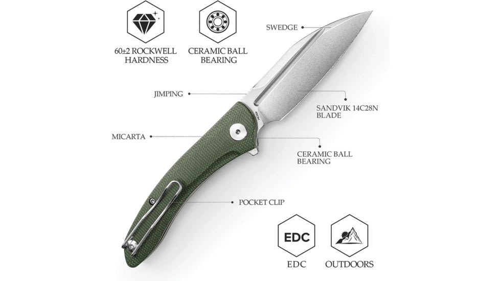 TRIVISA Cuckoo Linerlock Green, TVTY30GM14