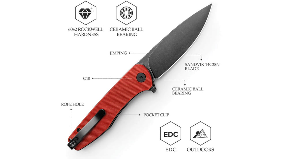 TRIVISA Hummingbird Linerlock Red G10, TVJM07RG14