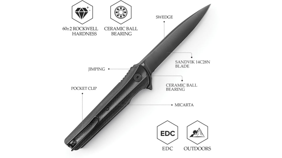 TRIVISA Seagull Linerlock Black, TVTY28BM14