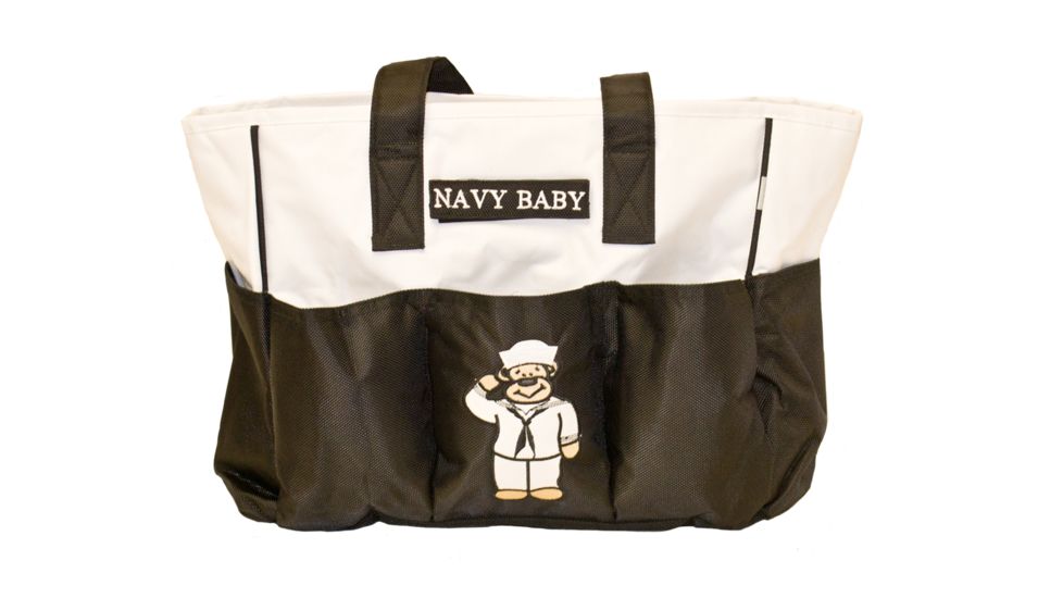 Trooper Clothing Embroidered Diaper Bag, Black/White 950