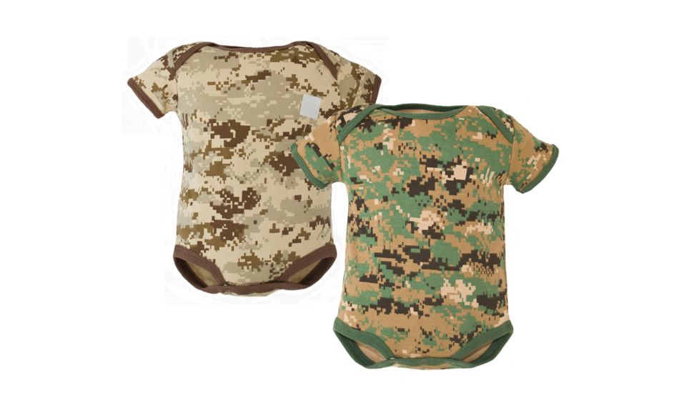 Trooper Clothing Marine Woodland and Desert 2pk Bodysuits,0-3 Months, Woodland and Desert Digi, 0-3 Months 5502 0-3