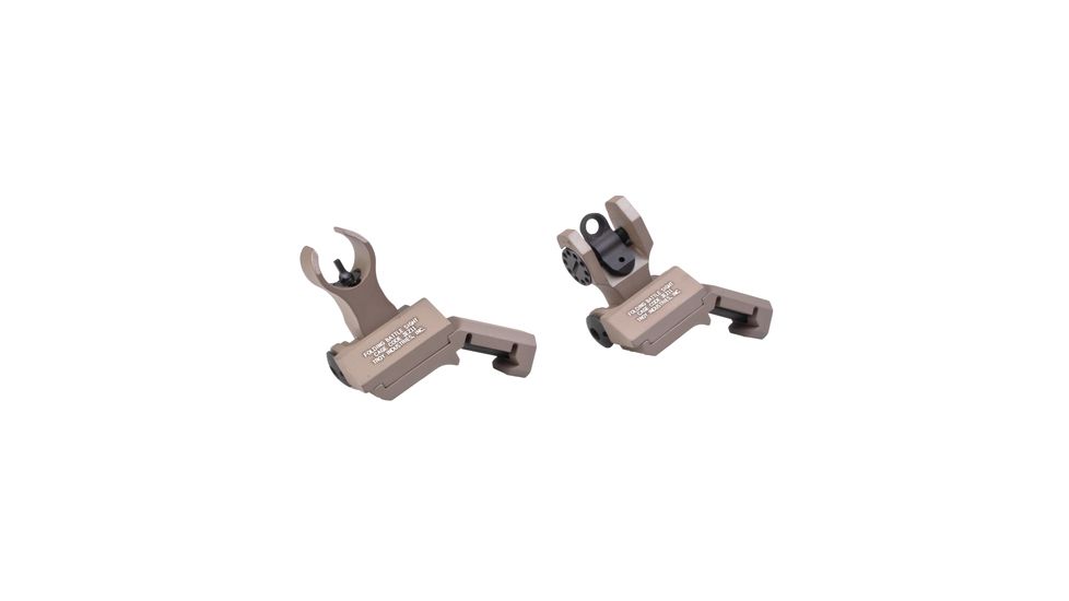 Troy Offset Deployable Front and Rear Sight, Flat Dark Earth, SSIG-45S-HRFT-00