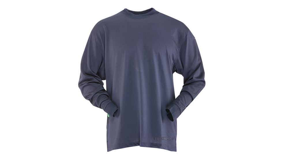 Tru-Spec 24-7 TAC LS Tee-Shirt 100% Poly Jersey Knit, Navy, Small Regular 4319003