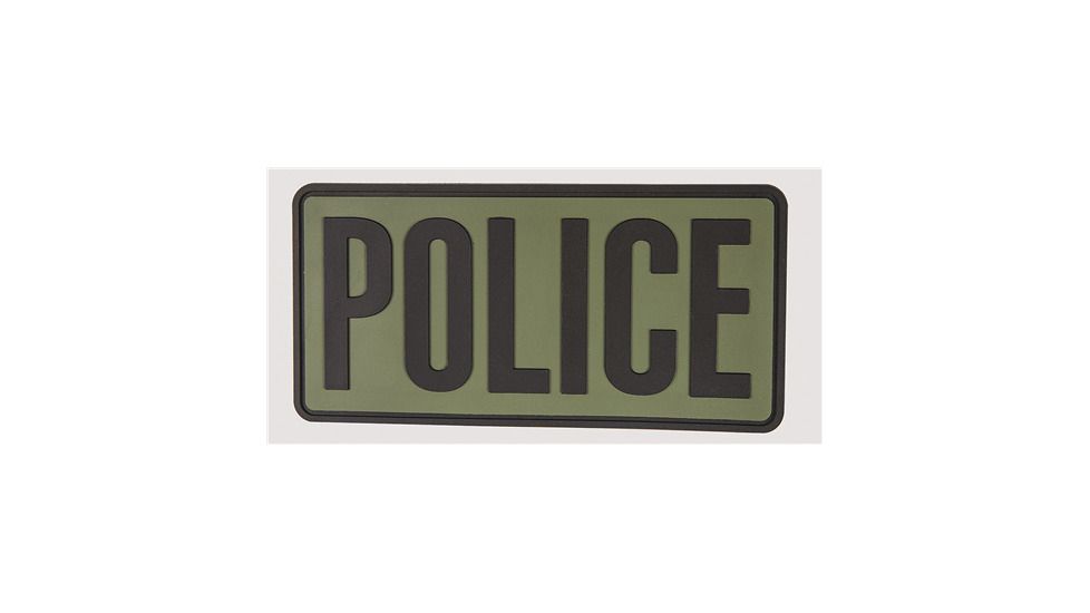 5ive Star - Morale Patch, Police 6" x 3", OD w/ Black
