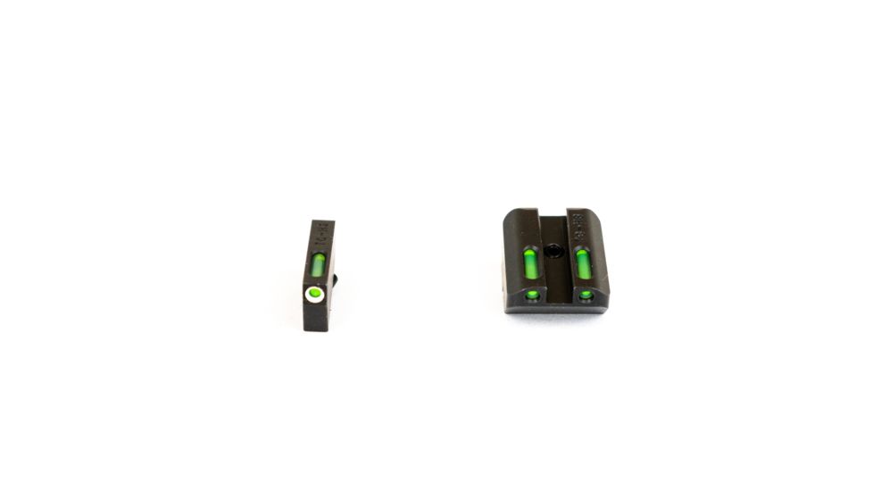 TruGlo Brite-Site TFX Sights For Glock 17/17L/19/22/23/24/26/27/33/34/35/38/39, Green Rear/Green With Focus Lock Front, Suppressor Height, TG-TG13GL4A