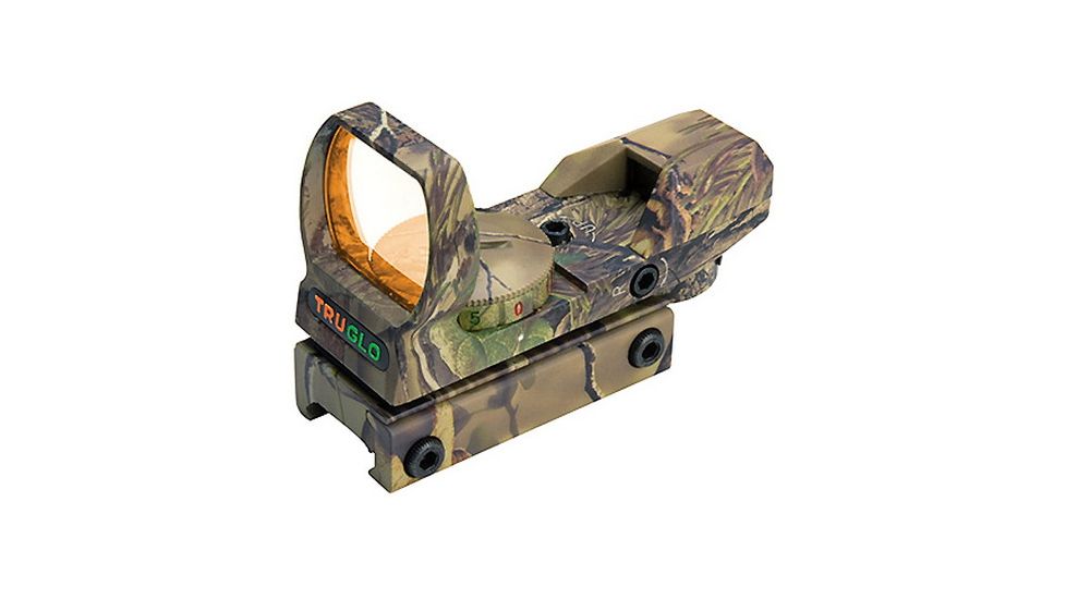 Truglo Dual Color 1x34mm Open Red Dot Sight, Camo, Multi Reticle 88956