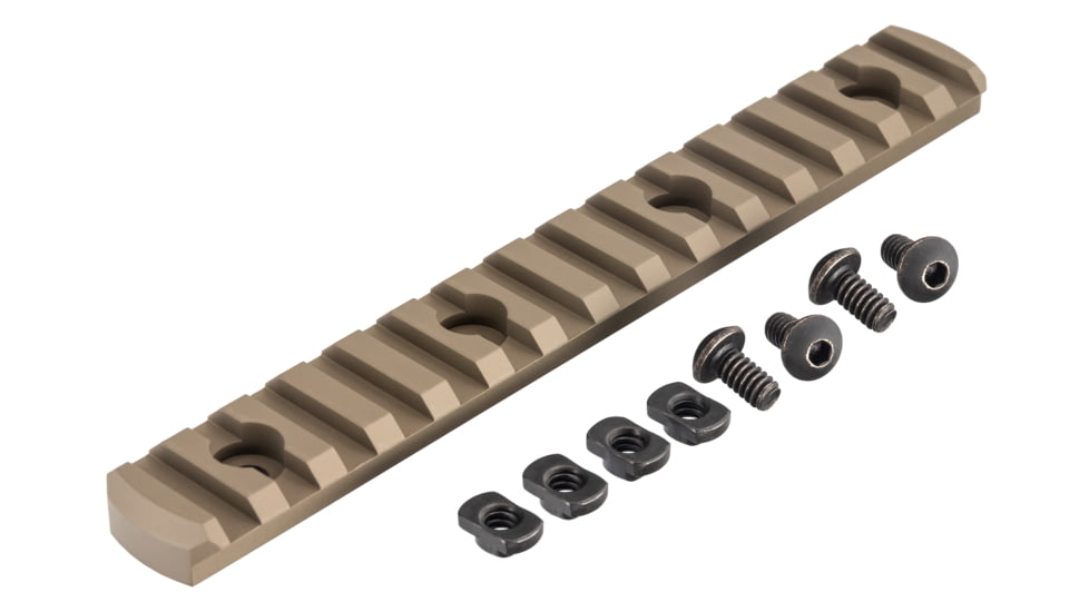 TRYBE Defense Magnite M-Lok Picatinny Rail Section, 15 Slots, FDE, TRBDMGRAIL15-FDE