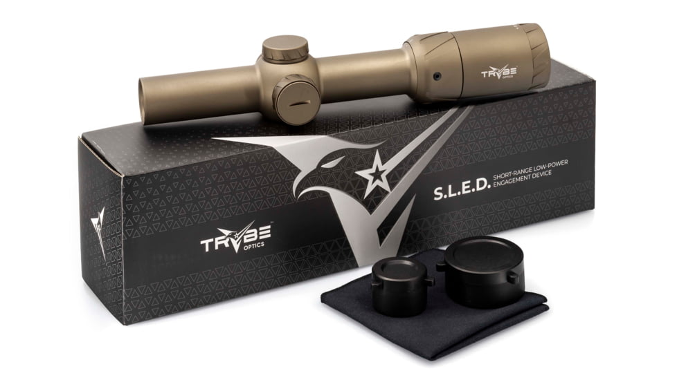 TRYBE Optics 1-8x24mm Rifle Scope, 30mm Tube, SFP, BDC Reticle, Flat Dark Earth, TRORS1-8x24-FDE