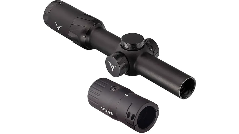 TRYBE Optics 1-8x24mm Rifle Scope and TRYBE Optics Enhancer Scope Magnification Doubler, Black