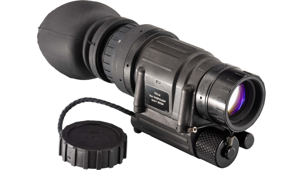 TRYBE Optics PVS-14 Night Vision Monocular, GEN 3, Green Phosphor, Min 2000 FOM, 64-72 lp/mm, High Performance, Black, TRYBEPVS14GHP