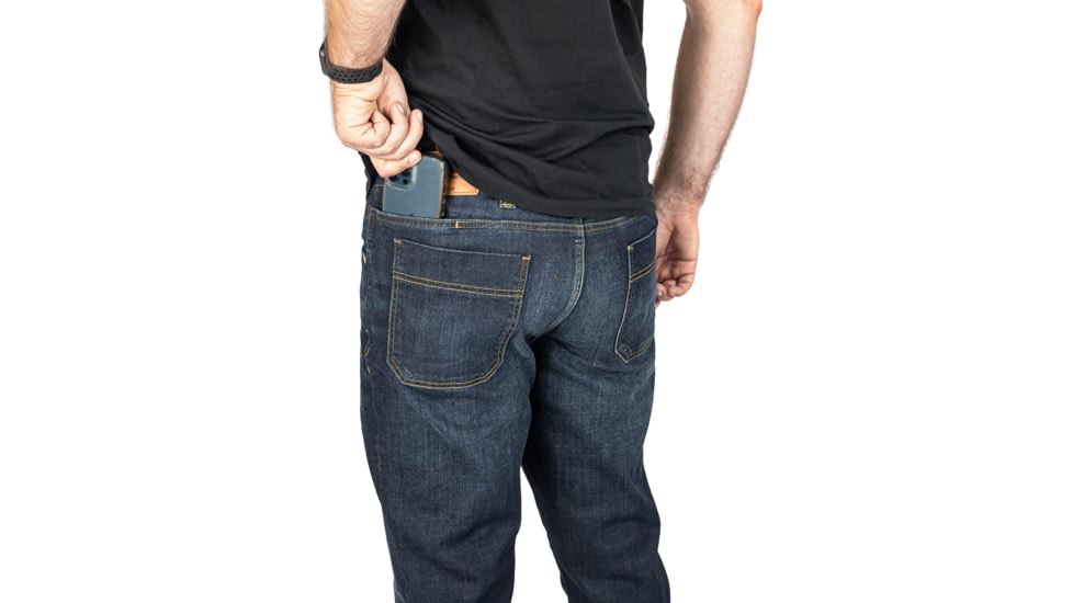 TRYBE Tactical All Purpose Denim Jean - Men's, Slim Fit, Blue/Medium wash, 44-36, TACJNSLMMD-44-36
