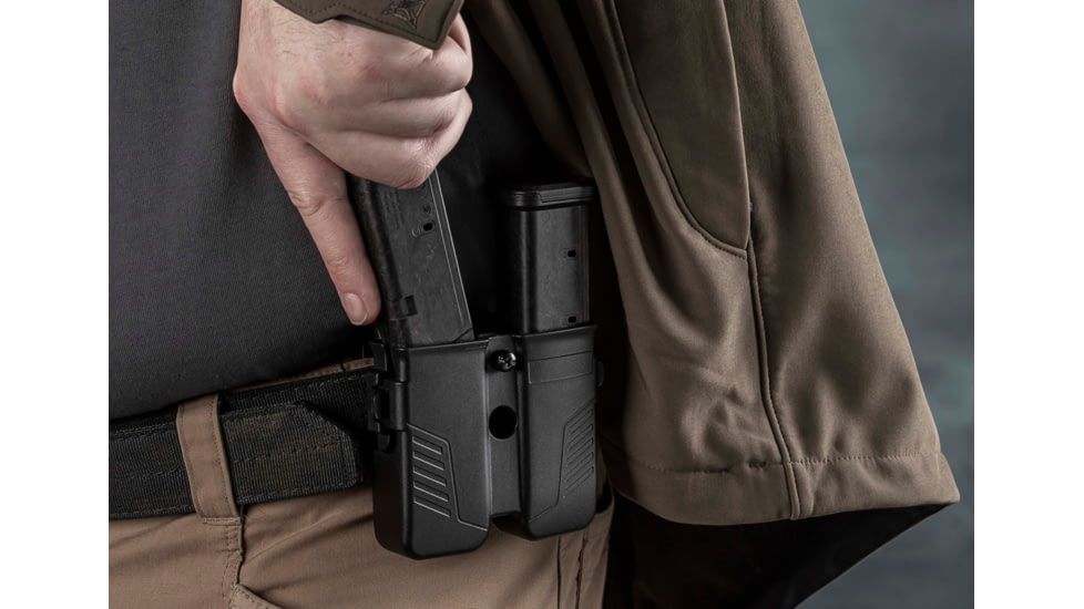 TRYBE Tactical Universal Double Magazine Pouch, Black, TRT-UDMP-BL