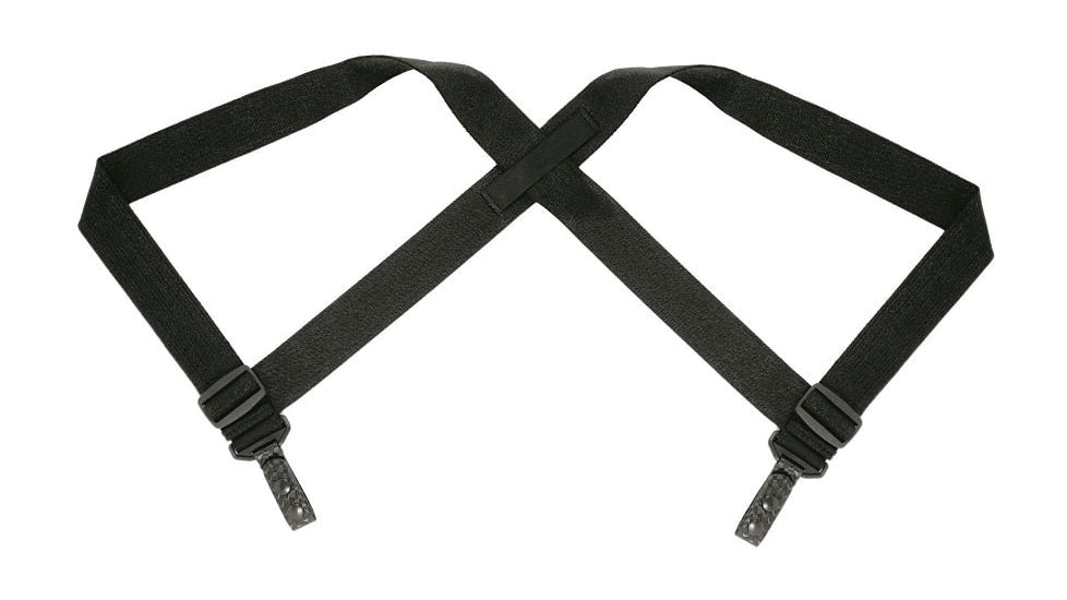 TUFF Products 2-Point Tactical Duty Suspenders w/ Contour X Harness, Black Basketweave Keepers, 1.5in. Elastic 7172-BWA