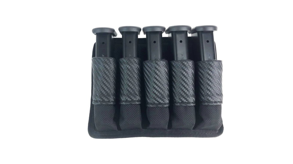 TUFF Products 5 In-line R.E.M. Pouch with Magnetic Retention-No Flap - Size 2 For Double Stacks, Black Carbon 7095-BC-M-2
