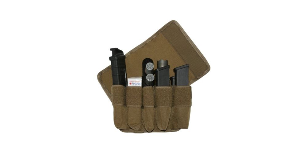 TUFF Products Original 5 In-Line Mag Pouch w/ Belt and Removable Flap, 1000D Coyote Brown, Single Stacks, 1911, 220 7065-CBV-1