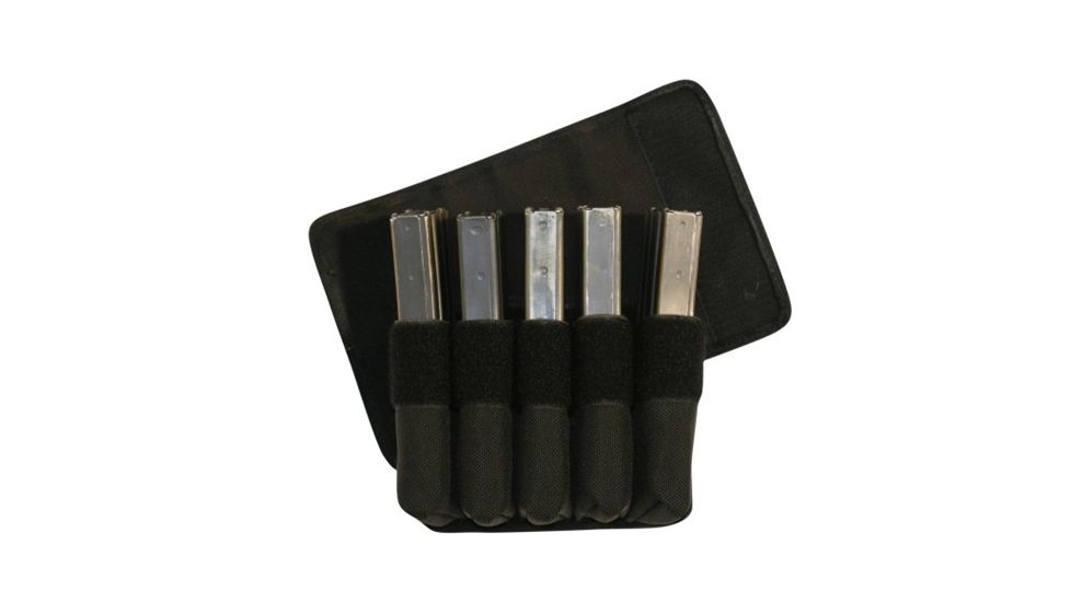 TUFF Products Original 5 In-Line Mag Pouch w/ Belt and Removable Flap, 1000D Black Nylon, Single Stacks, 1911, 220 7065-NYV-1