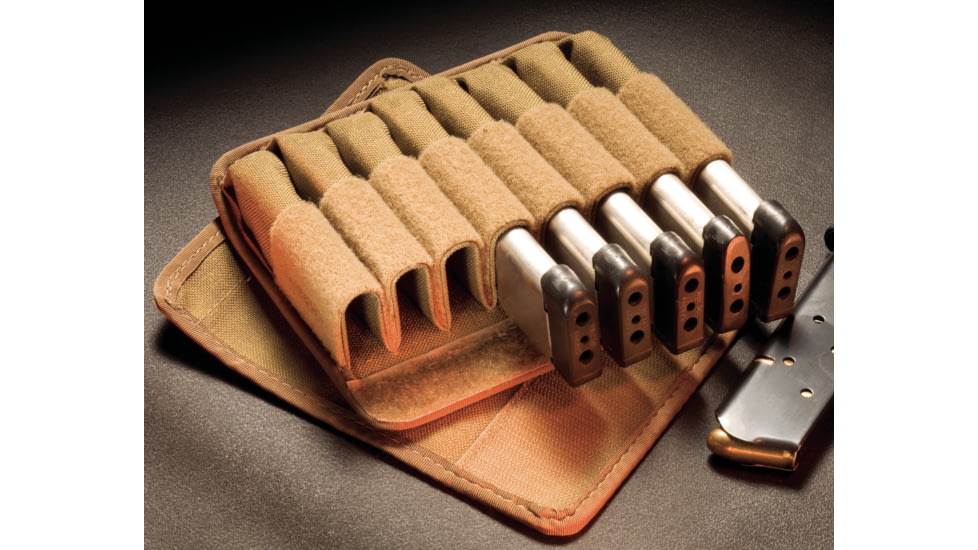 TUFF Products Original 8 In-Line Mag Pouch,Coyote Brown,.9mm/.40S&amp;W/.45ACP Double Stack B92F/G17-21/HK45 or Similar 7068-CBV-2