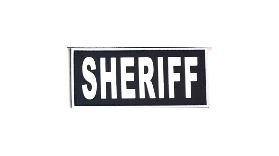 TUFF Products Sheriff PVC Patch 4.5x2in, Black with White, 4.5x2&quot; P-Sheriff-4.5x2-BW