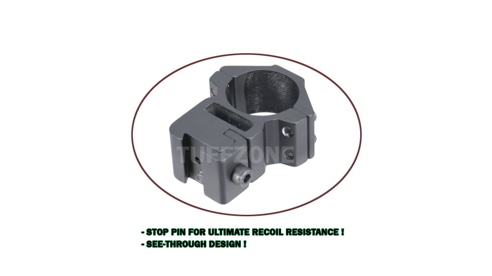 Tuff Zone .22 Type Base Airgun Ring Mount, 1in, High Profile, TZ-RAH