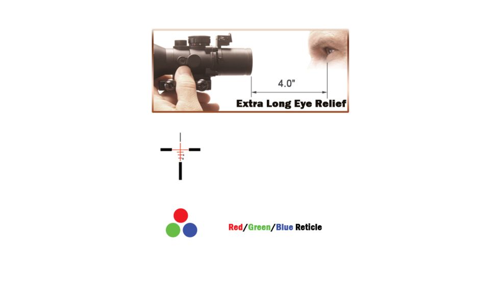 Tuff Zone 3.5x40mm Rapid Range Reticle w/ RGB Illuminated, TZLT-PM3540CB