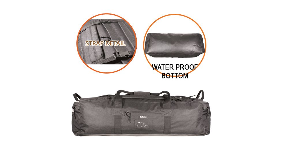 Tuff Zone Military Style Assault Bag, Black, Extra Large, TZ-GB9