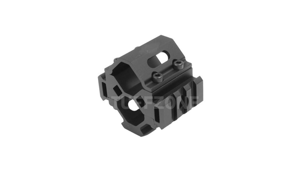 Tuff Zone Shotgun Tri-Rail Barrel Mount, 3 Slots Each Rail, Fits Up to 26mm, TZ-M35B3