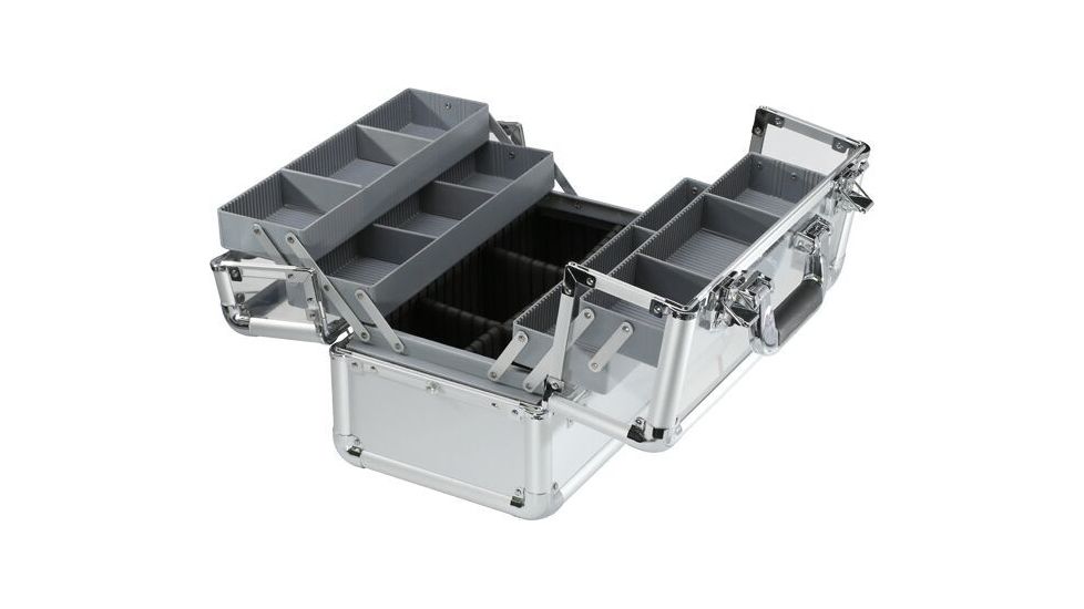 TZ Case Aluminum-Framed Makeup Case, Silver/Clear, 14.5 x 8.25 x 9.25in, AB-116T S