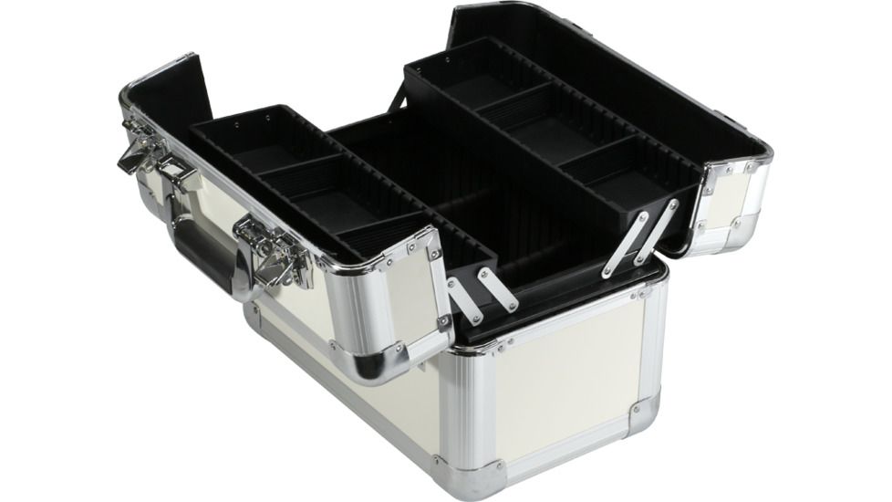 TZ Case Aluminum-Framed Makeup Case, White, 14.25 x 8.75 x 9.75in, AB-411 WH