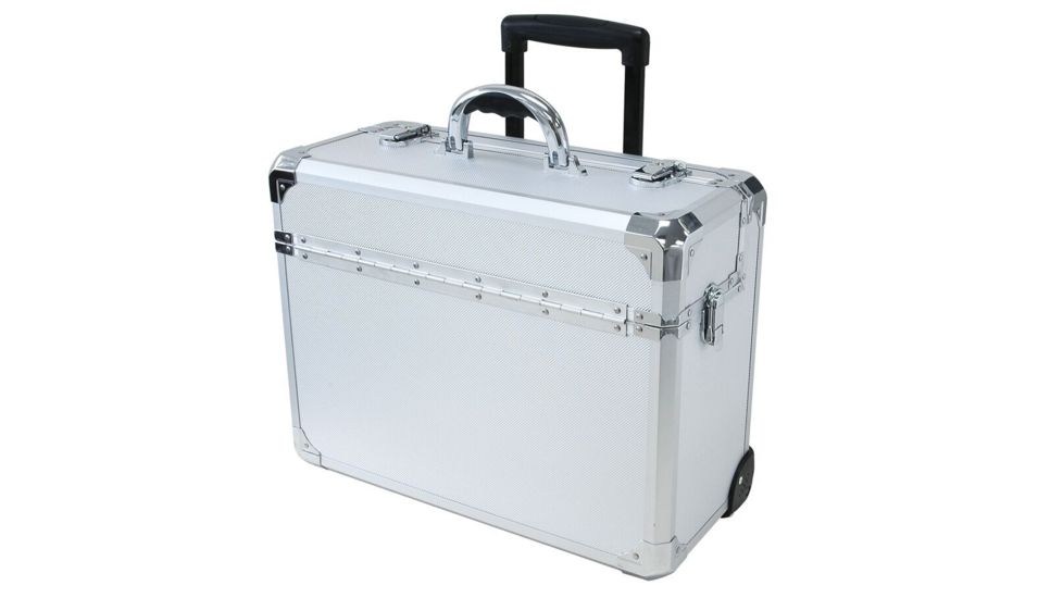 TZ Case Aluminum-Framed Wheeled Pilot Case, Silver, 18.25 x 8 x 13.75in, APL-410T SD