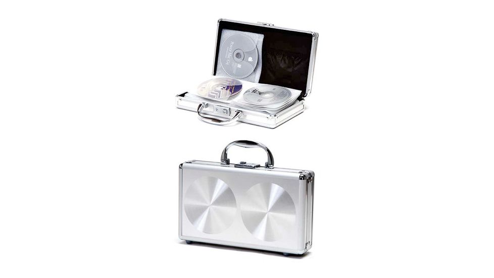 TZ Case CD240 Large Aluminum CD/DVD Case - Smooth Silver Circle CD-240DSC