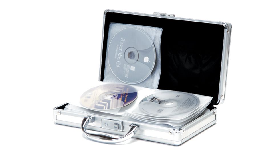 TZ Case CD240 Large Aluminum CD/DVD Case - Smooth Silver Circle CD240DSC