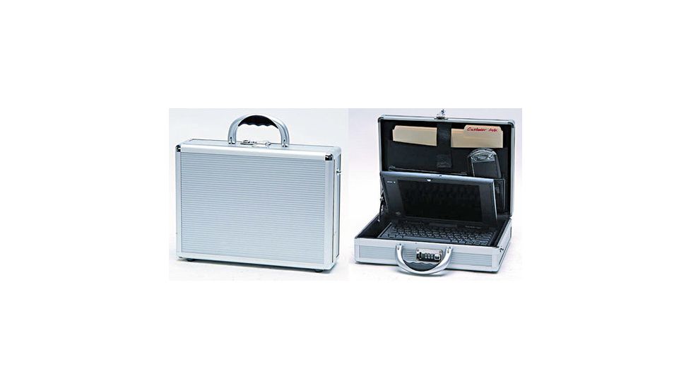 TZ Case NC155 Aluminum Laptop/Electronics Case - Silver Stripe NC-155SS