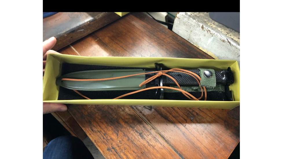 U.S. Spec Reproduction M7 Bayonet Knife wM8A1 Scabbard, Black Bayonet/OD Scabbard, 11.75in, RM7M8A1