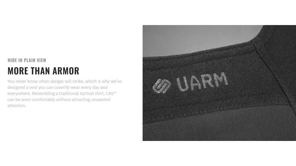 UARM CAS Covert Armored Bulletproof Singlet,Type IIA Threat Level, Black, S, CASSB-SACASS2A