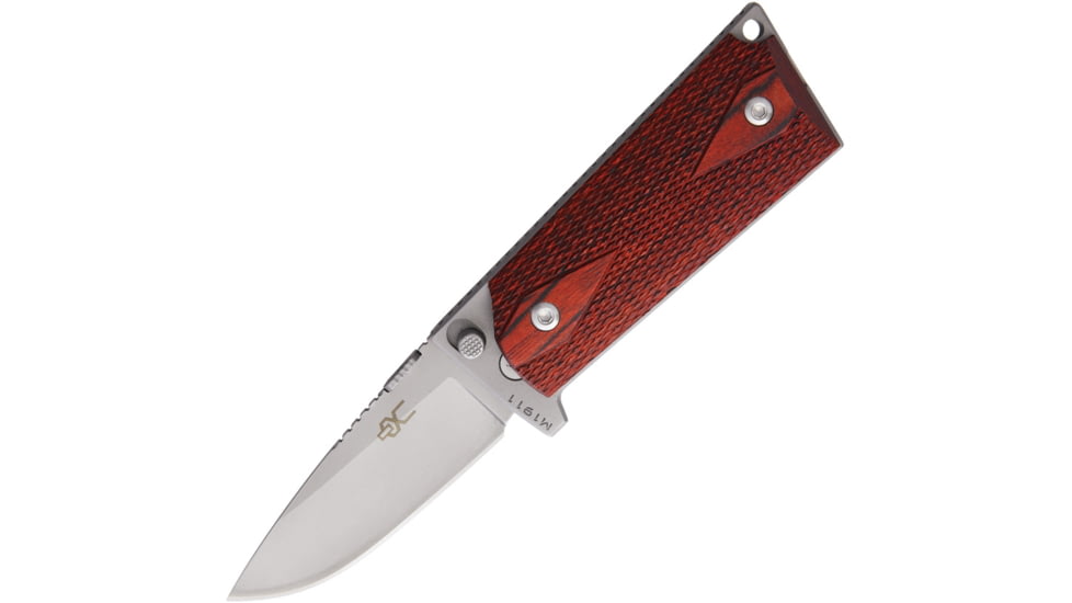 Ultimate Equipment M1911 Compact Hammerhead Folding Knife, 4.25in Closed, 3in Bead Blast Finish 440C SS Drop Point, Checkered Rosewood Handle, CLR-440C