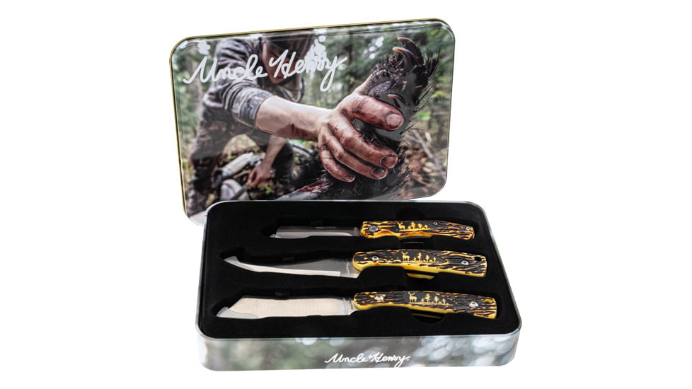 Uncle Henry Knife 3pc Fixed Whitetail Gift Set Promo Q4