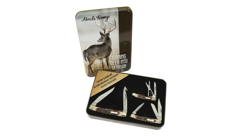 Uncle Henry Old Timer Knife Turning Deer Into Venison 3 Knives Promo Q4