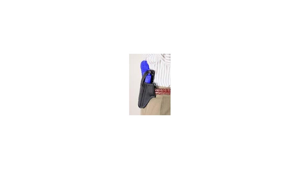Uncle Mike's Super Belt Slide Holster, Large Auto Colt Govy/Hi Power, 3.75 in, Ambidextrous, Size 19, Black, 86190