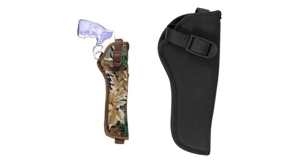 Uncle Mike's 5-6in Barrel Double Action Revolver Holster, Advantage Camo, Black