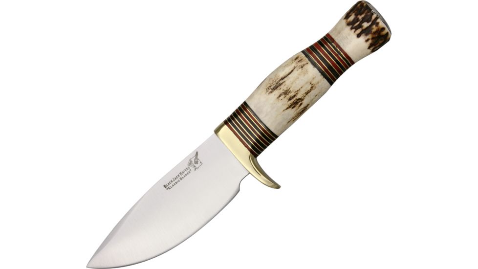Uncle Mikes Zachariah Wide Hunter Fixed Blade Knife, 4.75in, Wide Drop Point, Genuine Stag Handle BJ056