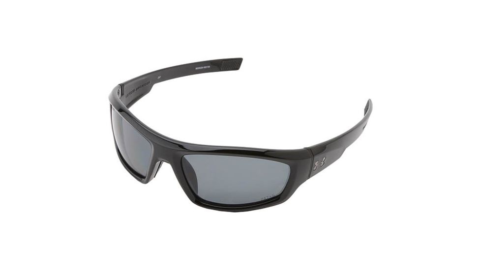 Under Armour Power Storm, Black w/Black Rubber, Gray Polarized Lens, U8630026-000108