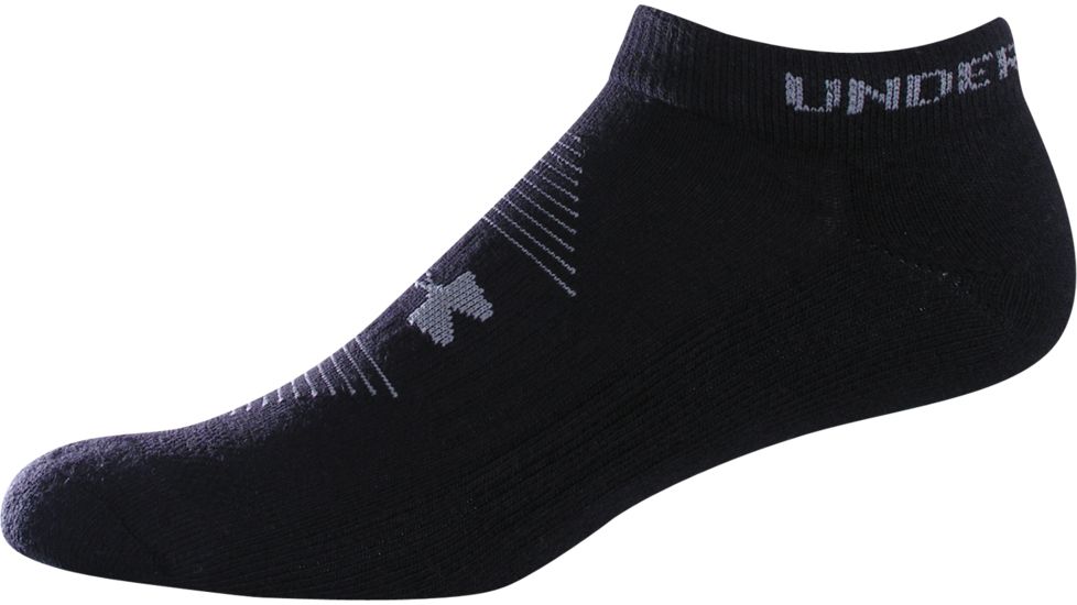 Under Armour 7-9 UA Charge Cotton Noshow 6Pk-Black/Asst UA 2333-BLK/AST-YL