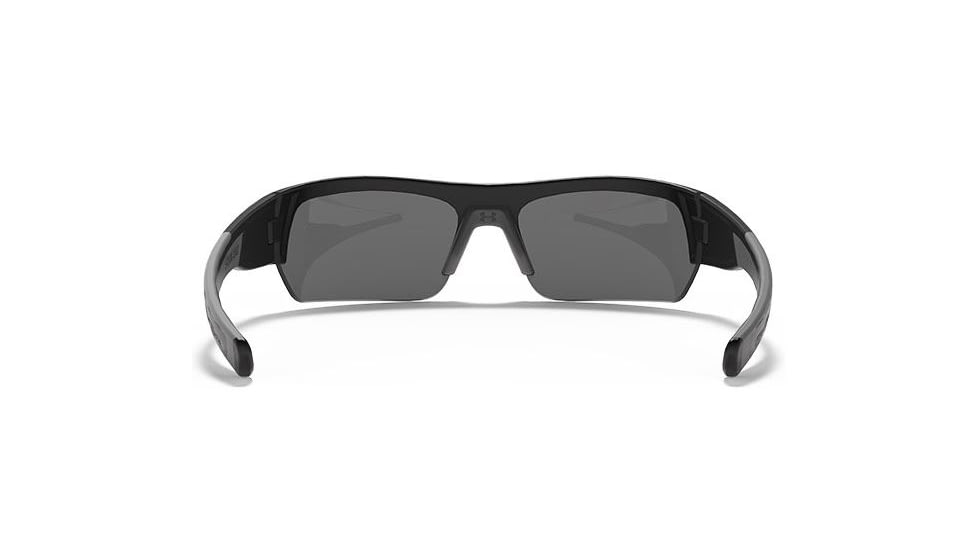 Under Armour Big Shot Sunglasses, Satin Black/Charcoal Gray Frame, Gray Polarized U8630085-010908