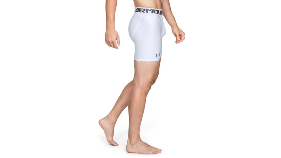 Under Armour HeatGear Armour Mid Boxer - Mens, White, X-Large, 1289566100XL