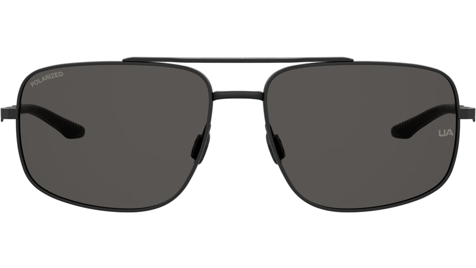 Under Armour Impulse Sunglasses with Matte Black Frame and Grey Polarized Lens, Medium, UA0015GS 003-M9