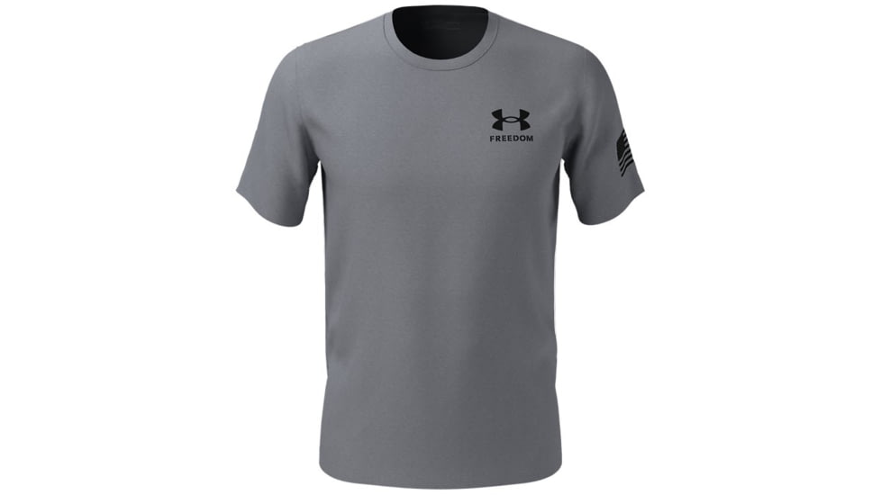 Under Armour New Freedom Flag T-Shirt - Mens, Steel Medium Heather / Black, Small, 1370810035SM