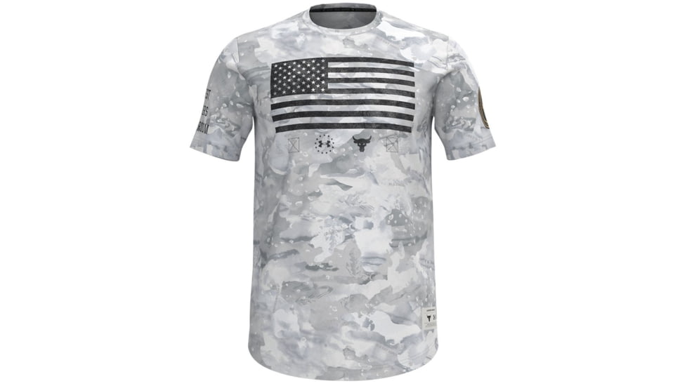 Under Armour PJT Rock Vet Day Flag Short Sleeve T-Shirt - Men's, White Camo, 2XL, 13684081002X