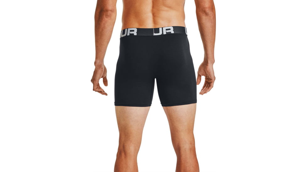 Under Armour UA Charged Cotton 6in Boxer Briefs 3 Pack - Mens, Black, Extra Large, 1363617001XL