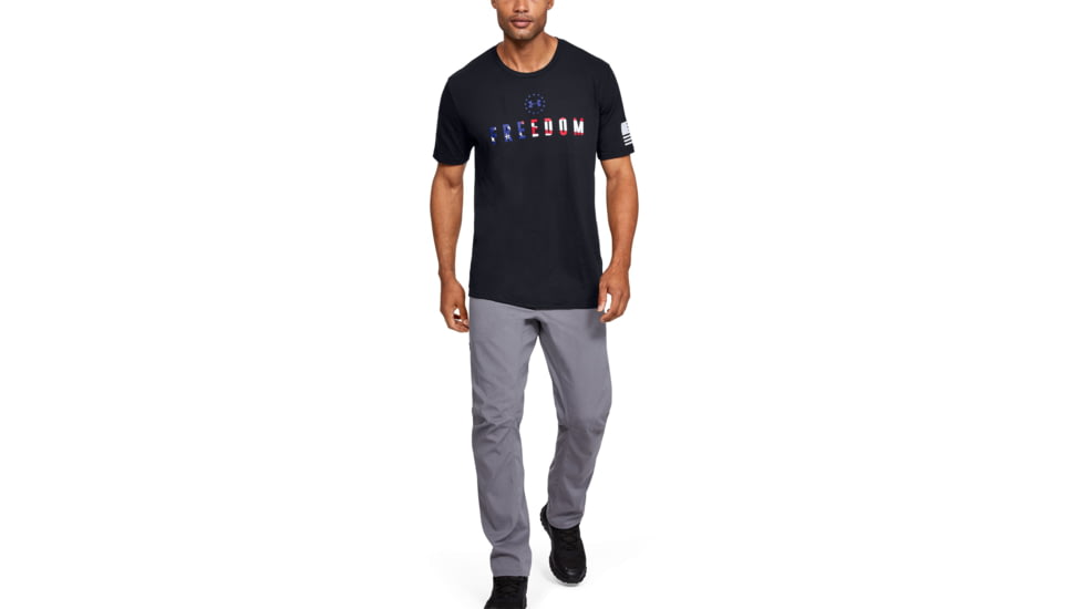 Under Armour UA Freedom Chest T-Shirt - Mens, Black, 2X-Large, 13333540012X